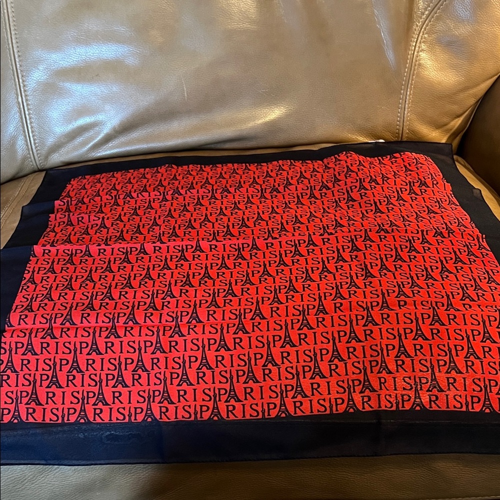 Red and Black Patricia Paris Print Scarf